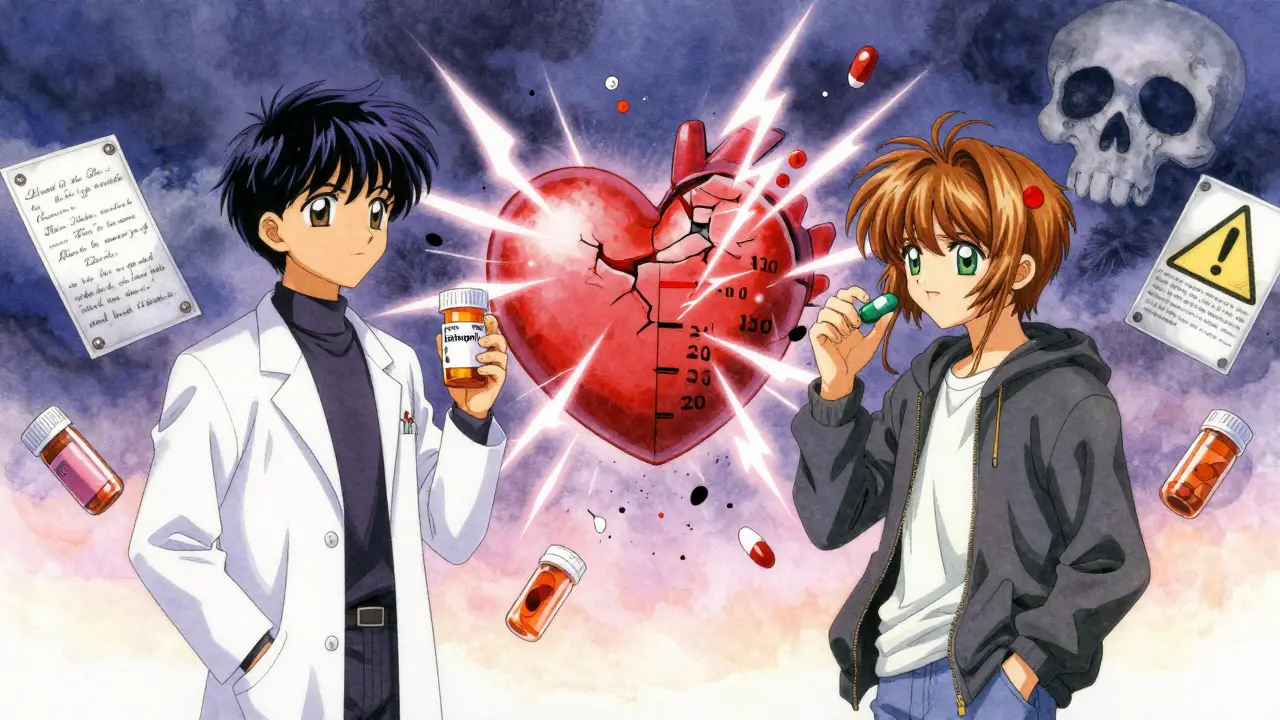 A dramatic clash between blood pressure medication and yohimbe, with a splitting heart and exploding numbers.