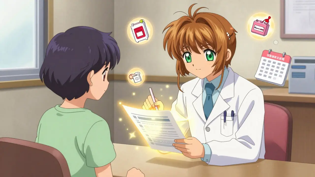Doctor and patient discussing safety protocols and monitoring plans