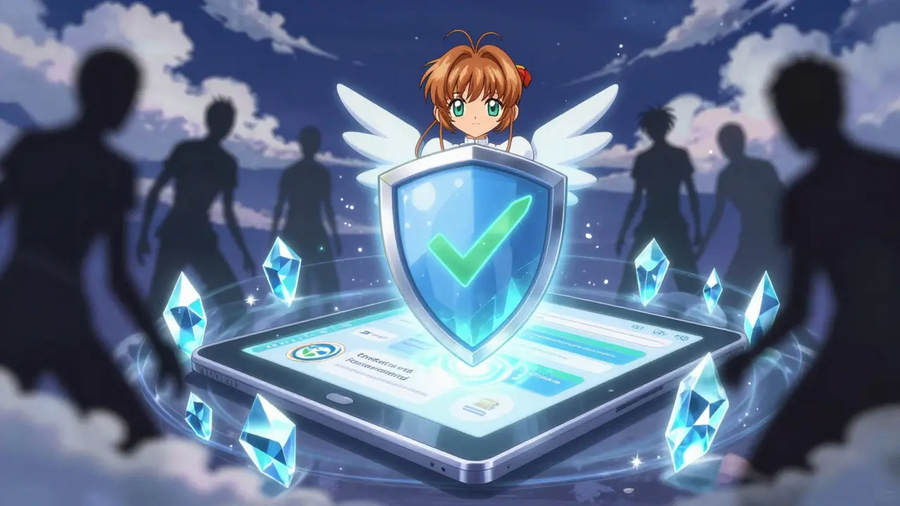 Magical shield protecting online pharmacy interface from shadowy fake sellers