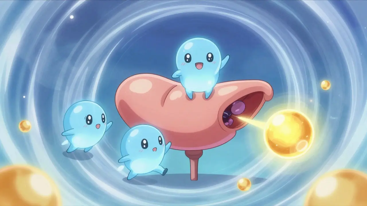 Magical visualization of insulin waiting for food in body