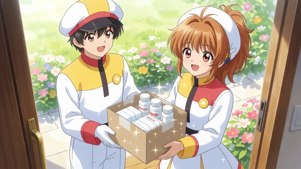 Cheerful delivery of medicine package, Cardcaptor Sakura art